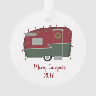 Ornamento retro do natal vintage dos campistas
