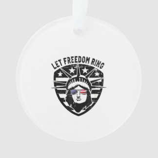 Ornamento Retro Patriótico Let Freedom Ring 4 de julho
