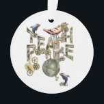 Ornamento Reunião de Natal de Paz de Ensino<br><div class="desc">Este design único e monólogo apresenta as palavras "Ensinar a Paz" para qualquer ocasião de fim de ano. É um presente de Natal atraente que se adapta a todas as ocasiões festivas,  como um Noivado,  Salve-o-Encontro,  Casamento,  Aniversário,  ou juntando-se.</div>