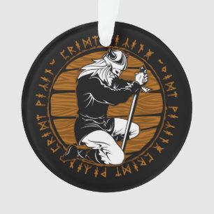Ornamento Rezando Viking Warrior Corre o Natal