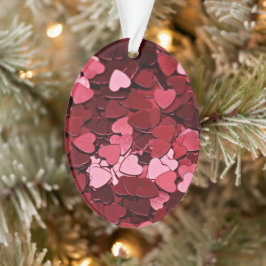 Ornamento Romantic Red & Pink Heart Confetti Valentine's Day