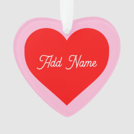 Ornamento Romântico Vermelho Pastel Rosa Personalizado