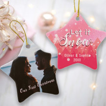 Rosa Deixe Nevar Primeira Foto de Natal