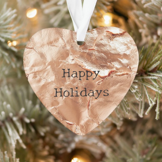 Ornamento Rosa Peach Dourado Glam (Árvore)