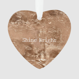 Ornamento Rosa Peach Dourado Glam