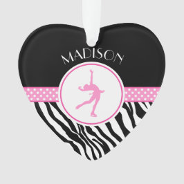 Ornamento Rosa Seu Nome Zebra Imprima Figura Patinação