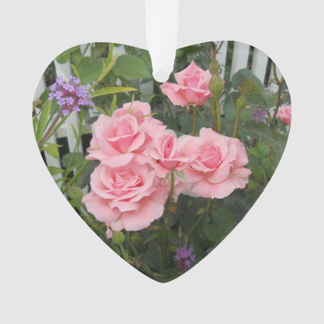 Ornamento Rosas Cor-de-Rosa Acrílico (Frente)
