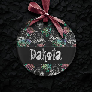 Ornamento Rosas de madeira do crânio Girly Pastel Grunge