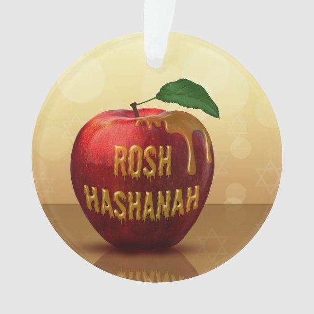 Ornamento Rosh Hashanah Jewish New Year Honey Apple (Frente)