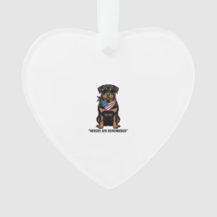 Ornamento Rottweiler Patriótico Cão Herói Design Vintage_1