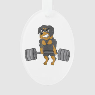 Ornamento rottweiler weightlifting bodybuilding dog gifts