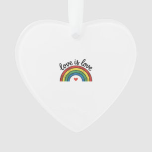 Ornamento Roupa de Coração de Arco-Íris Vintage Amor É Amor