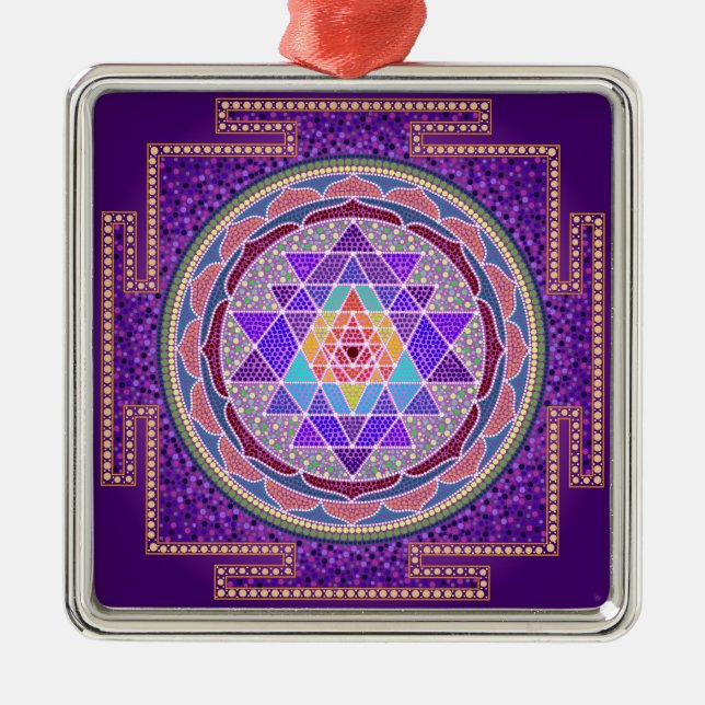 Ornamento roxo de Sri Yantra (Frente)