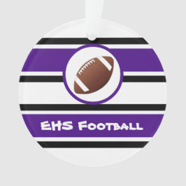 Ornamento roxo e preto personalizado do futebol
