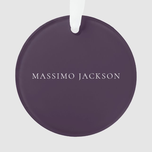 Ornamento Roxo Escuro Minimalista Simples Moderno  (Frente)