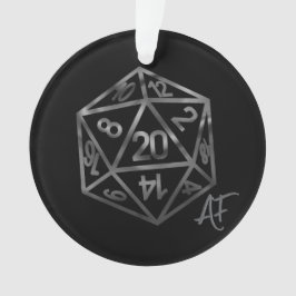 Ornamento RPG Crit AF | Silver Fantasy Tabletop Gamer Dice