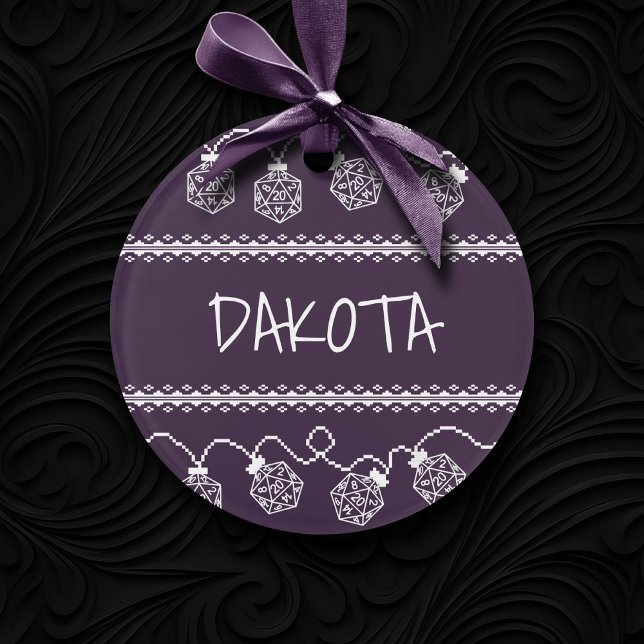 Ornamento RPG Luzes roxas | Fantasy Tabletop Gamer Dice (Criador carregado)