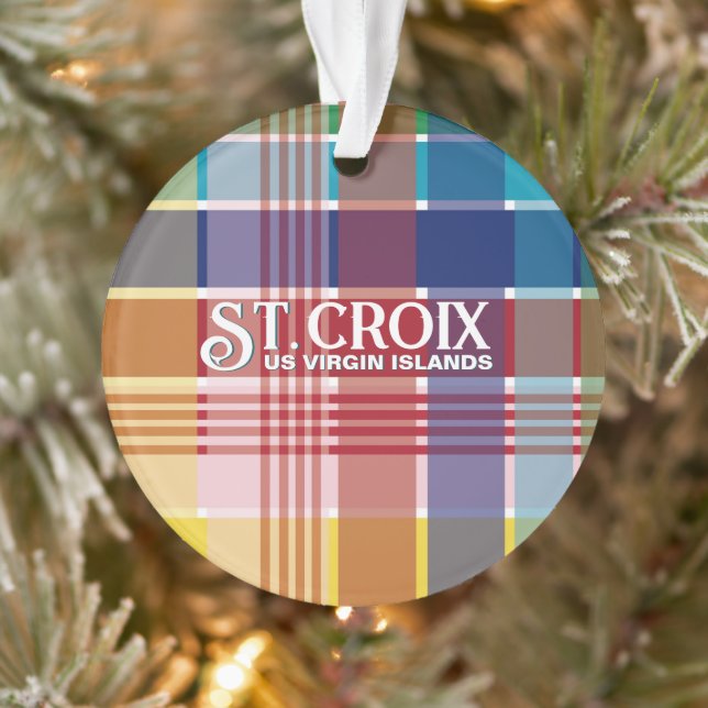 Ornamento RUA das Ilhas Virgens dos EUA. Croix USVI Madras N (Árvore)