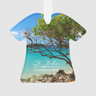 Ornamento Rua. John Cinnamon Bay Beach Shirt Ornament