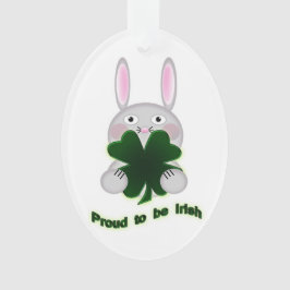 Ornamento Rua. Patricks Bunny Orgulha ser irlandês Shamrock