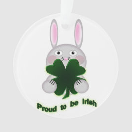 Ornamento Rua. Patricks Bunny Orgulha ser irlandês Shamrock