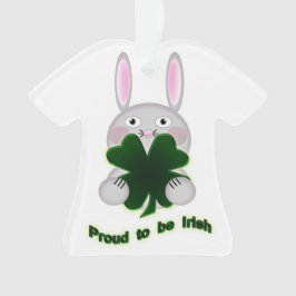 Ornamento Rua. Patricks Bunny Orgulha ser irlandês Shamrock