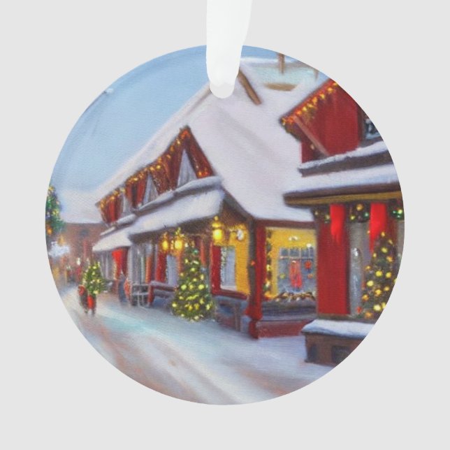 Ornamento Rua Snowy City no Natal (Frente)
