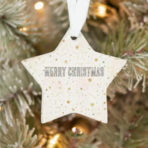Ornamento Rubor Dourado Estrelas de Natal Creme
