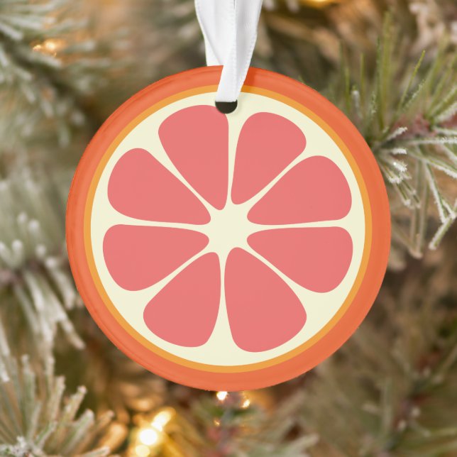 Ornamento Ruby Red Grapefruit Juicy Sweet Citrus Fruta Slice (Árvore)