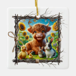 Ornamento Russo de Vaca do Highland - Farmhouse Ke