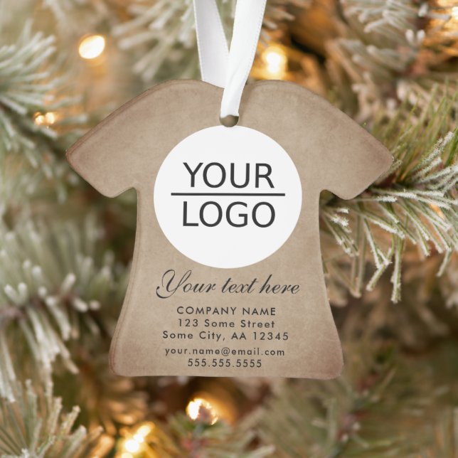 Ornamento Rustic adicione seu logotipo com promoção de texto (Árvore)