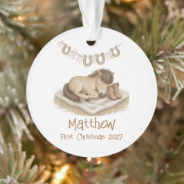Ornamento Rustic Baby's First Christmas Keepsake