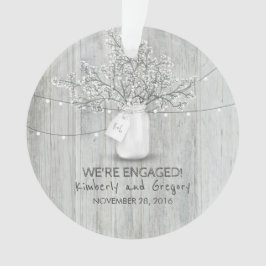 Ornamento Rustic Mason Jar Baby's Breath String Luz Madeira