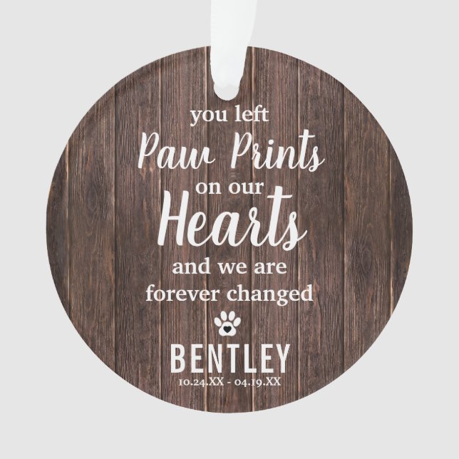 Ornamento Rustic Memorial Pet Perde Foto Natal (Frente)