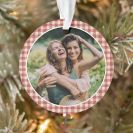 Ornamento Rustic Red Gingham Foto Moderna Natal