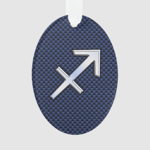 Ornamento Sagitário Símbolo Zodíaco no Estilo de Fibra Az