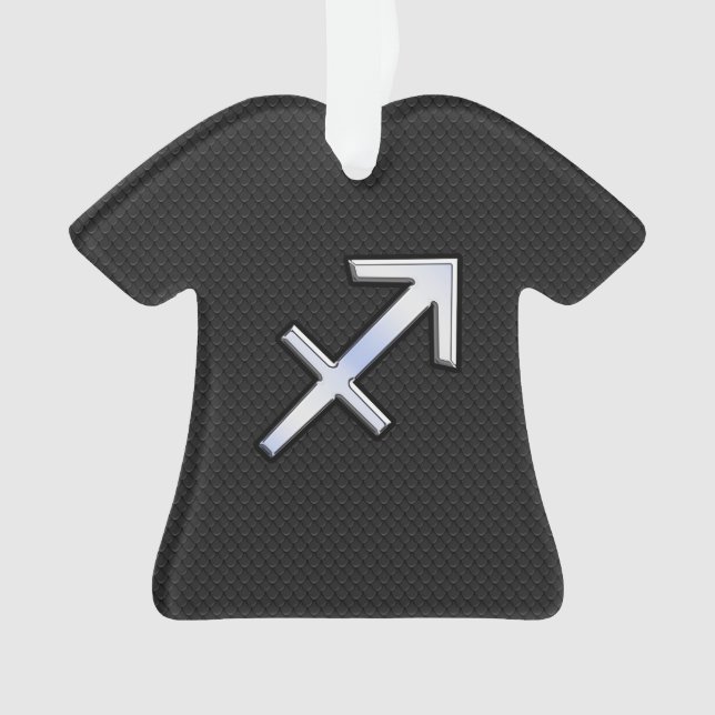 Ornamento Sagitário - Sinal Zodiac no Estilo de Pele Cobra (Frente)