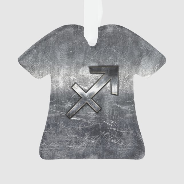 Ornamento Sagitário Zodiac Silver em Aço Vestido (Frente)