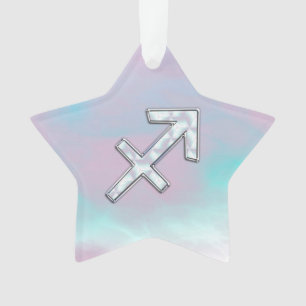 Ornamento Sagittarius Zodiac Symbol Mother of Pearl Style