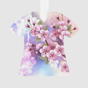 Ornamento Sakura rosa no fundo da pintura