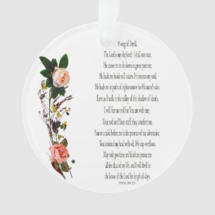 Ornamento Salm 23, Song for David, Ornament Acrílico Floral