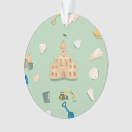 Ornamento Sand Castle Beach House Personalizável