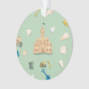 Ornamento Sand Castle Beach House Personalizável