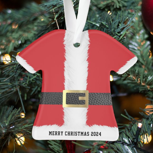 Ornamento Santa Claus Suit Jaqueta Feliz Natal (Santa Claus Suit Jacket Merry Christmas Ornament
)