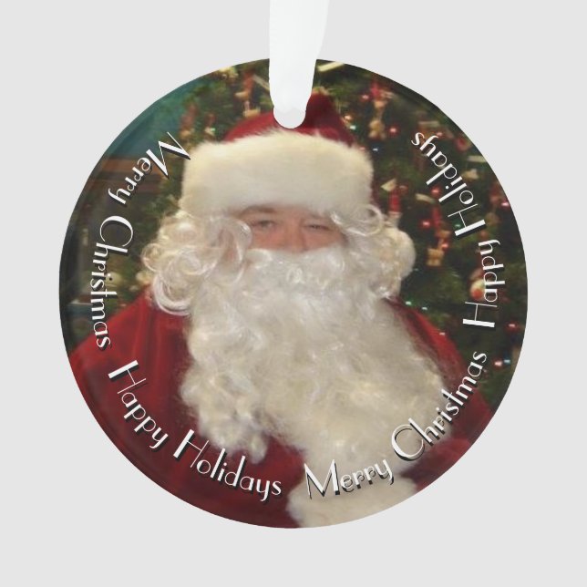 Ornamento Santa Claus with Customizable Text (Frente)