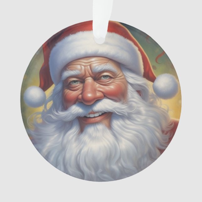 Ornamento Santa Clause Feliz Feliz ano novo de Natal (Frente)