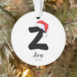 Ornamento Santa Hat Simples - Letra Personalizável Z Natal