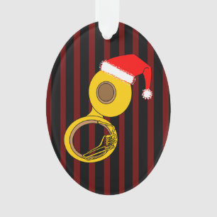 Ornamento Santa Hat Tuba Stripes