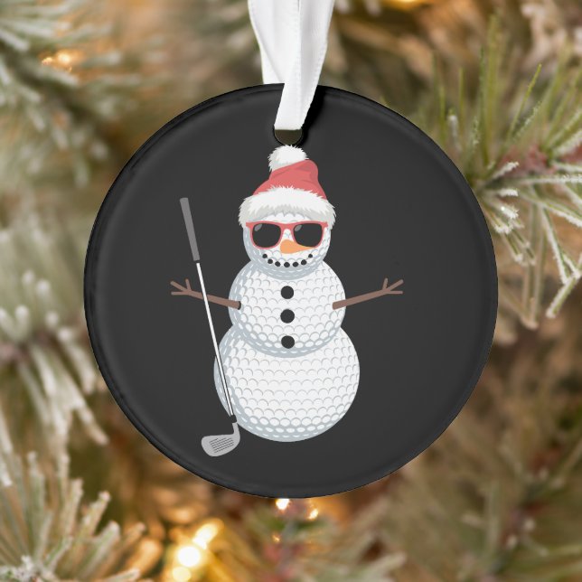 Ornamento Santa Snowman Golf Ball Christmas Golfer Gift  (Árvore)