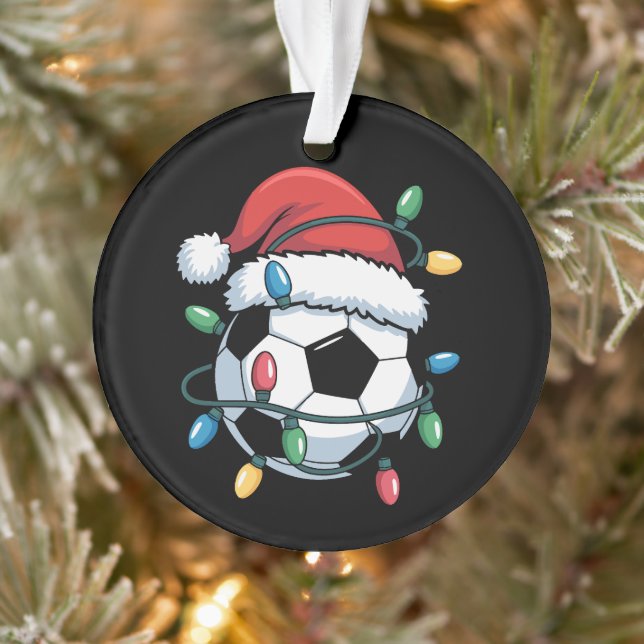 Ornamento Santa Soccer Ball Sports Christmas Soccer Player (Árvore)